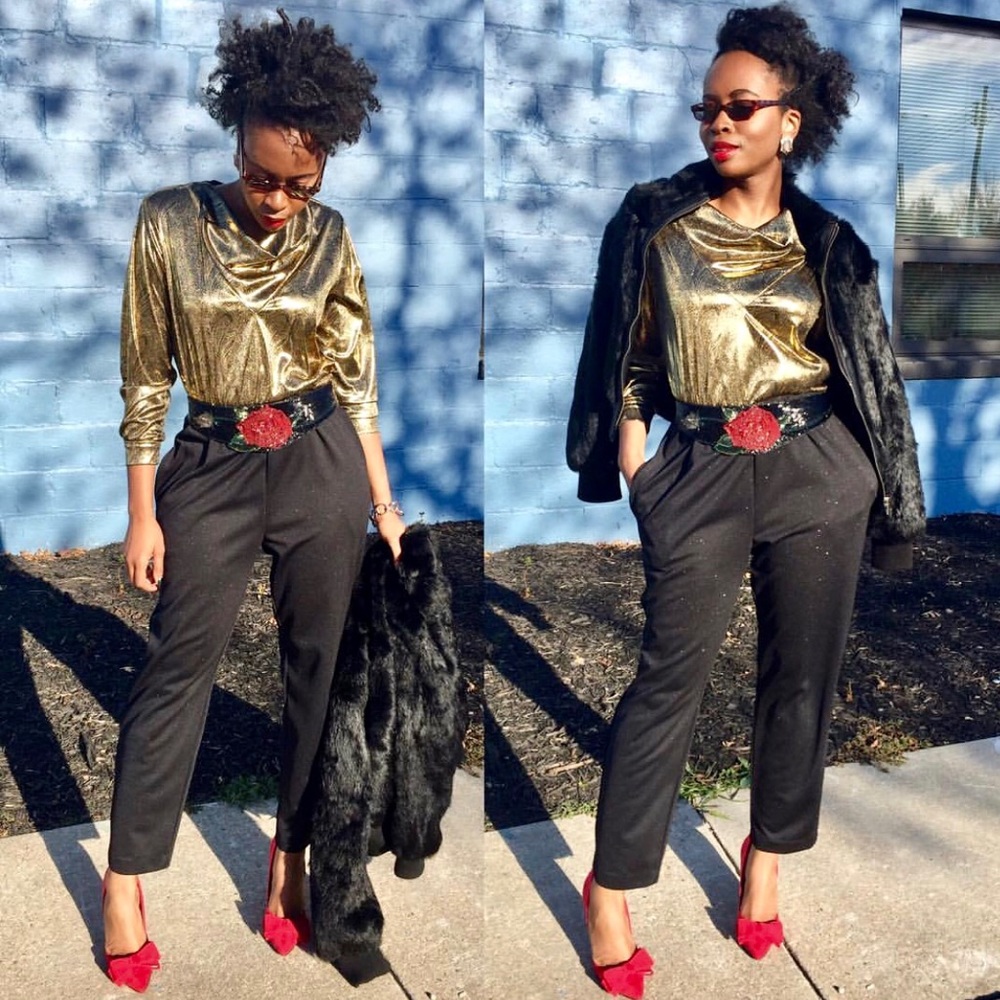 Gold& Black Shimmery  Paisley Jumper